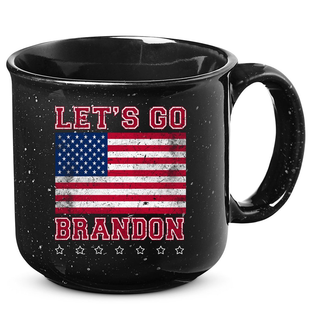 Vintage Let's Go Brandon American Flag 15oz Campfire Ceramic Mug