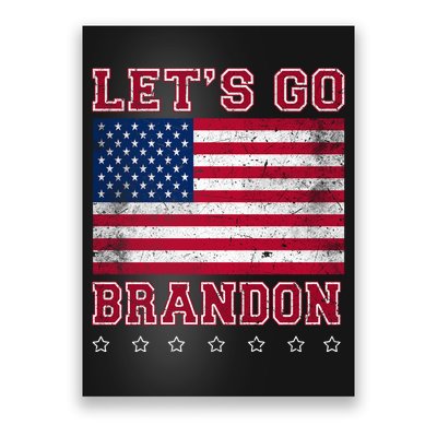 Vintage Let's Go Brandon American Flag Poster