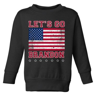 Vintage Let's Go Brandon American Flag Toddler Sweatshirt