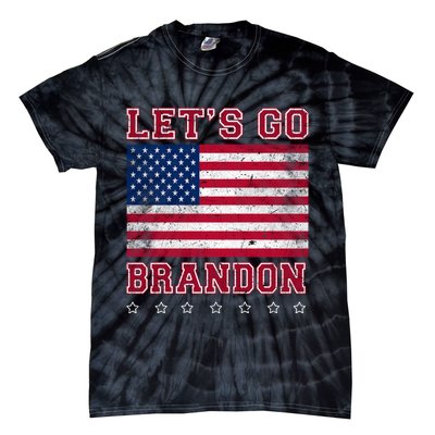Vintage Let's Go Brandon American Flag Tie-Dye T-Shirt
