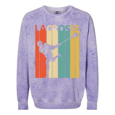 Vintage Lacrosse, Gift For Lacrosse Player Colorblast Crewneck Sweatshirt