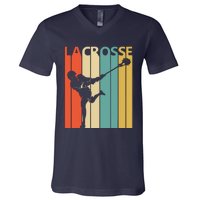 Vintage Lacrosse, Gift For Lacrosse Player V-Neck T-Shirt