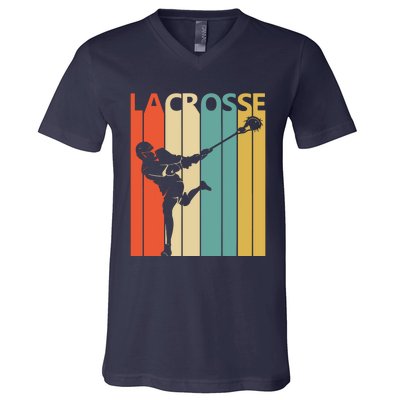 Vintage Lacrosse, Gift For Lacrosse Player V-Neck T-Shirt