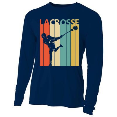 Vintage Lacrosse, Gift For Lacrosse Player Cooling Performance Long Sleeve Crew