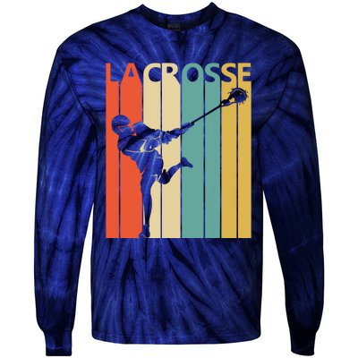 Vintage Lacrosse, Gift For Lacrosse Player Tie-Dye Long Sleeve Shirt