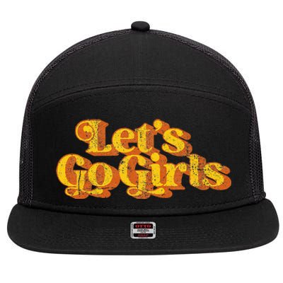 Vintage Lets Go Funny Country Music Retro 70s 7 Panel Mesh Trucker Snapback Hat