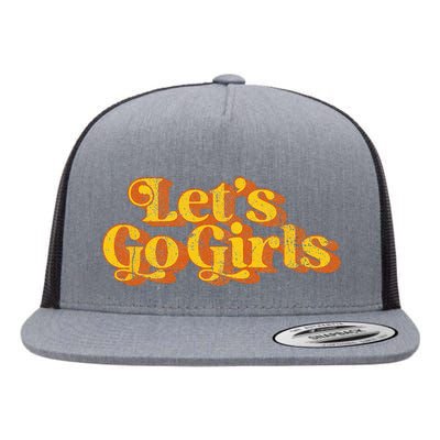 Vintage Lets Go Funny Country Music Retro 70s Flat Bill Trucker Hat