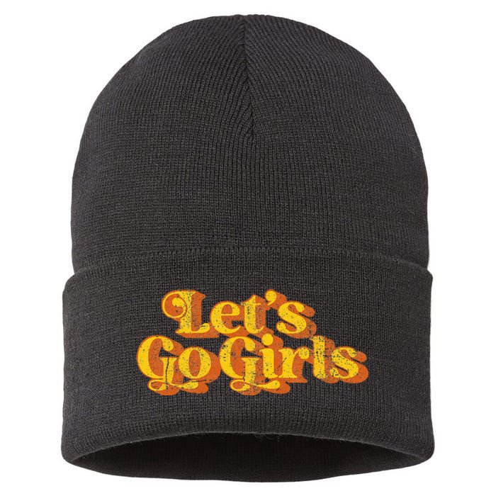 Vintage Lets Go Funny Country Music Retro 70s Sustainable Knit Beanie