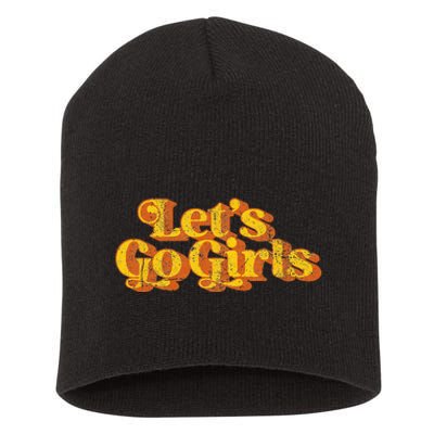 Vintage Lets Go Funny Country Music Retro 70s Short Acrylic Beanie