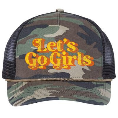 Vintage Lets Go Funny Country Music Retro 70s Retro Rope Trucker Hat Cap