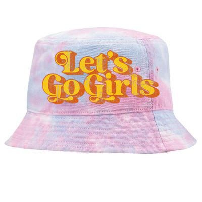 Vintage Lets Go Funny Country Music Retro 70s Tie-Dyed Bucket Hat