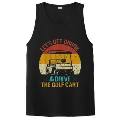 vintage let's get drunk and drive the golf cart PosiCharge Competitor Tank