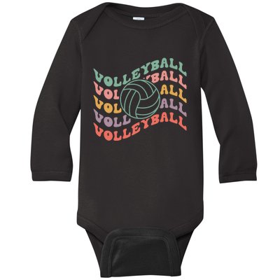 Volleyball Lovers Game Day Baby Long Sleeve Bodysuit