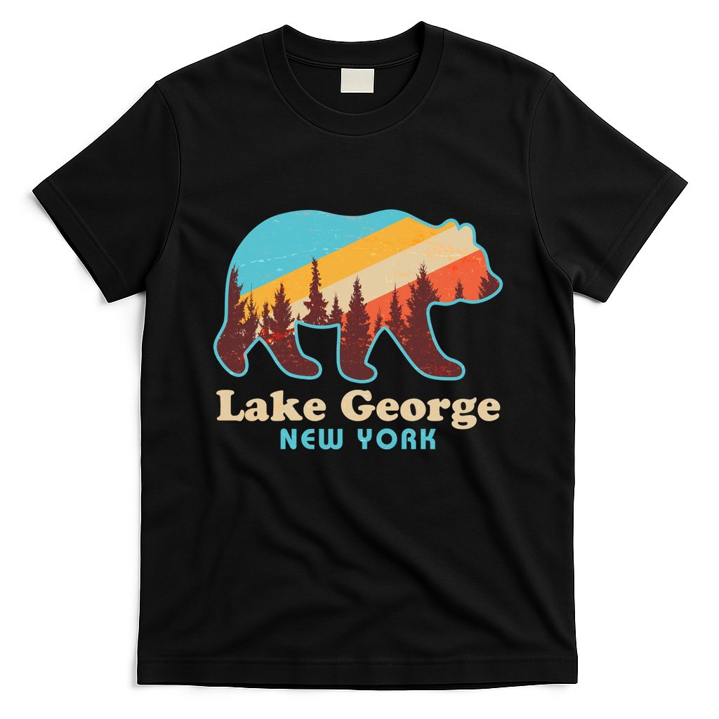 Vintage Lake George New York Forest Bear T-Shirt