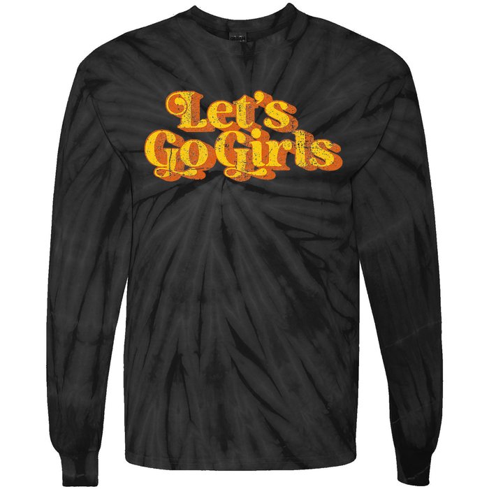 Vintage Lets Go Funny Country Music Retro 70s Tie-Dye Long Sleeve Shirt