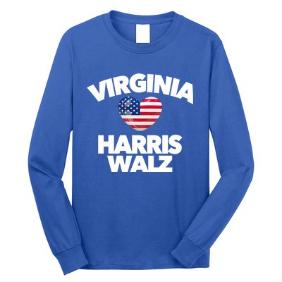 Virginia Loves Harris Walz America Vote Norfolk Richmond Va Gift Long Sleeve Shirt