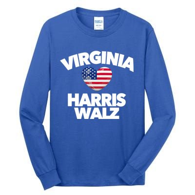 Virginia Loves Harris Walz America Vote Norfolk Richmond Va Gift Tall Long Sleeve T-Shirt