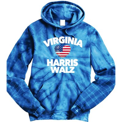 Virginia Loves Harris Walz America Vote Norfolk Richmond Va Gift Tie Dye Hoodie