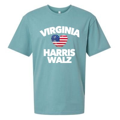 Virginia Loves Harris Walz America Vote Norfolk Richmond Va Gift Sueded Cloud Jersey T-Shirt