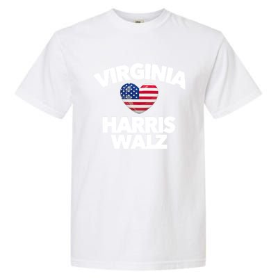 Virginia Loves Harris Walz America Vote Norfolk Richmond Va Gift Garment-Dyed Heavyweight T-Shirt