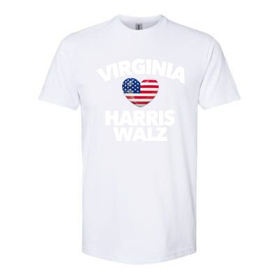 Virginia Loves Harris Walz America Vote Norfolk Richmond Va Gift Softstyle CVC T-Shirt