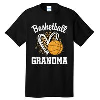 Vintage Leopard Heart Basketball Grandma Tall T-Shirt