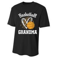 Vintage Leopard Heart Basketball Grandma Performance Sprint T-Shirt