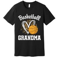 Vintage Leopard Heart Basketball Grandma Premium T-Shirt