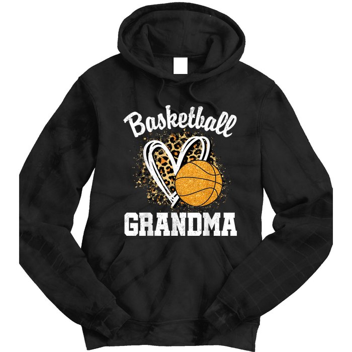 Vintage Leopard Heart Basketball Grandma Tie Dye Hoodie