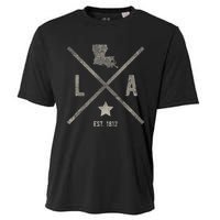 Vintage Louisiana Home State Outline La Map Silhouette Cooling Performance Crew T-Shirt