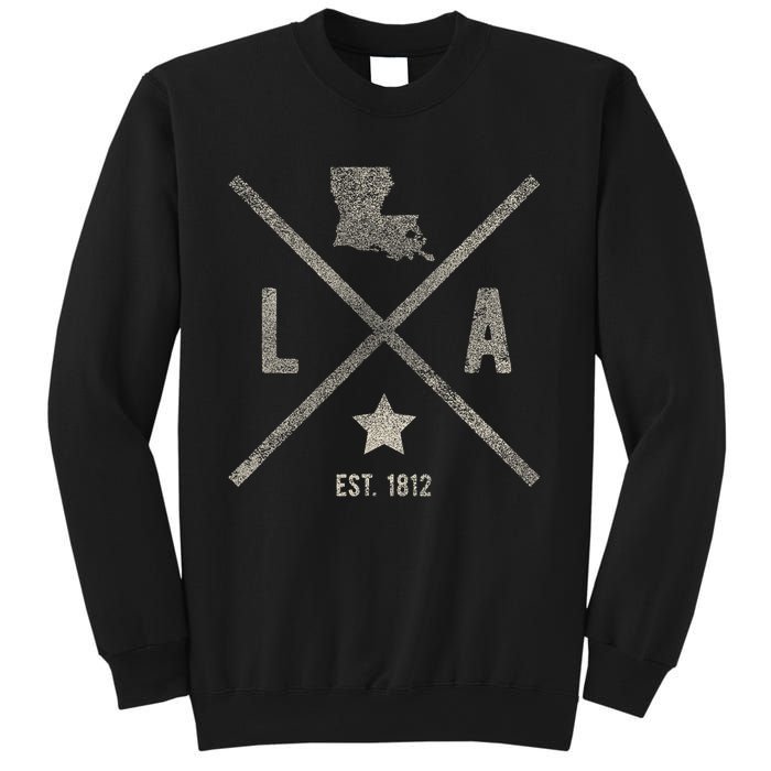 Vintage Louisiana Home State Outline La Map Silhouette Sweatshirt