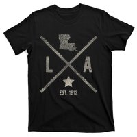 Vintage Louisiana Home State Outline La Map Silhouette T-Shirt