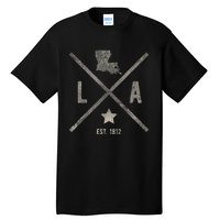 Vintage Louisiana Home State Outline La Map Silhouette Tall T-Shirt