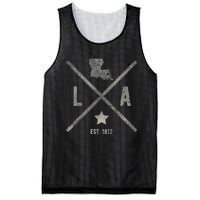 Vintage Louisiana Home State Outline La Map Silhouette Mesh Reversible Basketball Jersey Tank