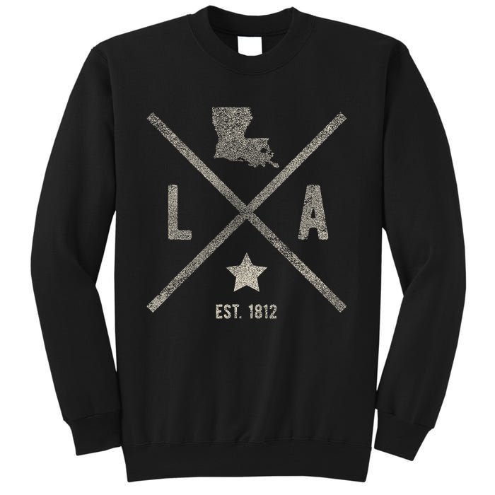 Vintage Louisiana Home State Outline La Map Silhouette Tall Sweatshirt