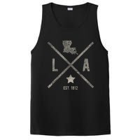 Vintage Louisiana Home State Outline La Map Silhouette PosiCharge Competitor Tank