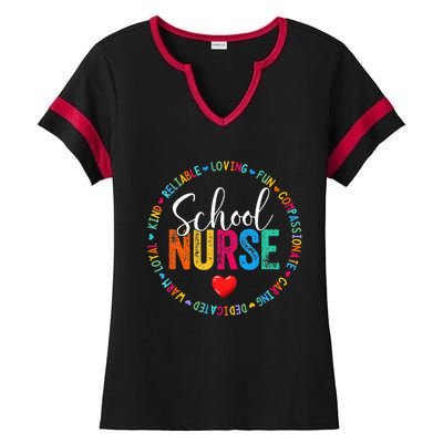 Vintage Love Heart Rn Nursing School Nurse Graduation Gift Ladies Halftime Notch Neck Tee