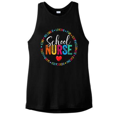 Vintage Love Heart Rn Nursing School Nurse Graduation Gift Ladies PosiCharge Tri-Blend Wicking Tank