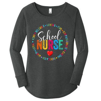 Vintage Love Heart Rn Nursing School Nurse Graduation Gift Women's Perfect Tri Tunic Long Sleeve Shirt