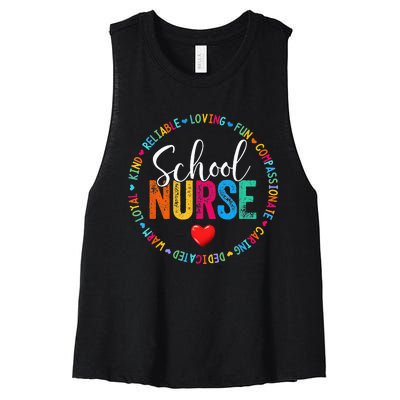 Vintage Love Heart Rn Nursing School Nurse Graduation Gift Women's Racerback Cropped Tank