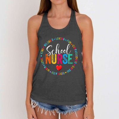 Vintage Love Heart Rn Nursing School Nurse Graduation Gift Women's Knotted Racerback Tank