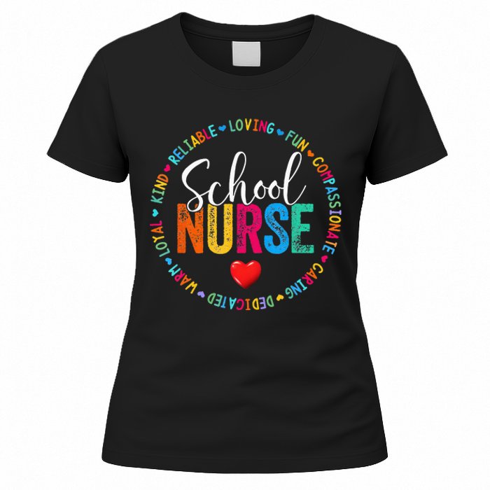 Vintage Love Heart Rn Nursing School Nurse Graduation Gift Women's T-Shirt