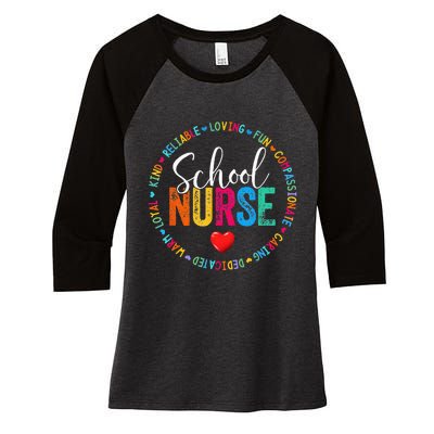 Vintage Love Heart Rn Nursing School Nurse Graduation Gift Women's Tri-Blend 3/4-Sleeve Raglan Shirt