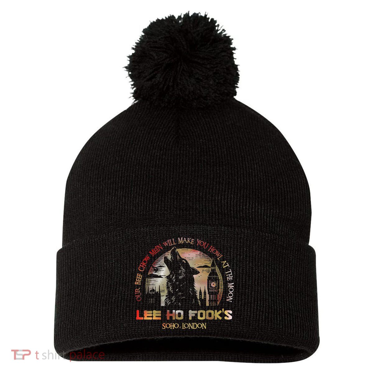 Vintage L.E.E H.O F.O.O.K.S Chinese Restaurant Pom Pom 12in Knit Beanie