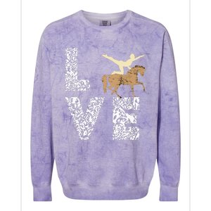 Vaulting Love Horseback Equestrian Horse Riding Acrobatics Colorblast Crewneck Sweatshirt