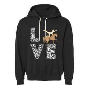 Vaulting Love Horseback Equestrian Horse Riding Acrobatics Garment-Dyed Fleece Hoodie