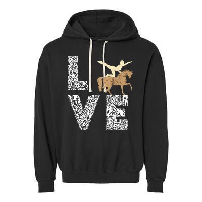 Vaulting Love Horseback Equestrian Horse Riding Acrobatics Garment-Dyed Fleece Hoodie