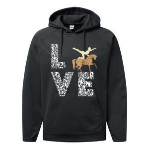 Vaulting Love Horseback Equestrian Horse Riding Acrobatics Performance Fleece Hoodie