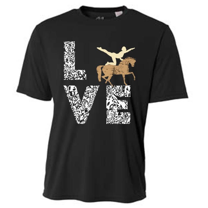 Vaulting Love Horseback Equestrian Horse Riding Acrobatics Cooling Performance Crew T-Shirt