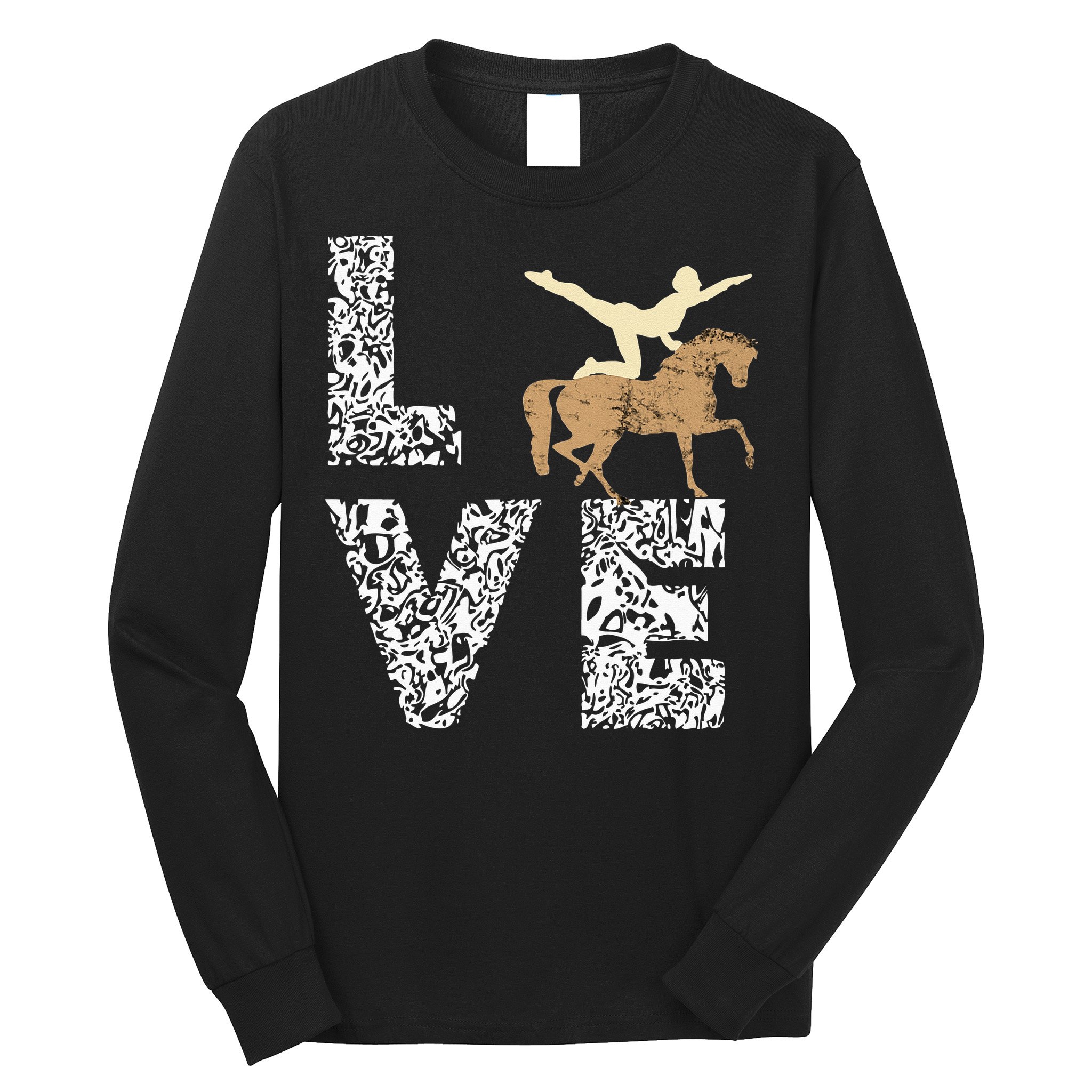 Vaulting Love Horseback Equestrian Horse Riding Acrobatics Long Sleeve Shirt